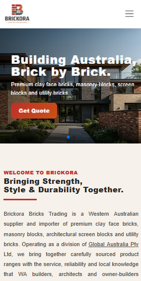 Brickora Mobile Website